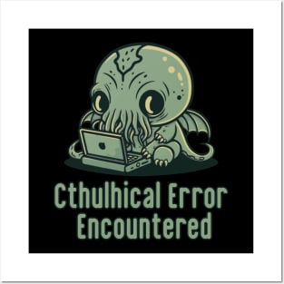 Chibi Cthulhu Programmer - Cthulhical Error Posters and Art